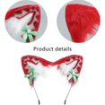 thumbnail image 4 of Diadema hecha a mano de piel sintética estilo fresa con orejas de lobo y zorro, accesorios para disfraces de fiesta de Navidad y Halloween, 4 of 4