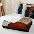thumbnail image 4 of Castle Fairy Western Black Cowgirl Twin Quilt Set,Vintage Southwestern Twin Coverlet Set,Brown Blue, 4 of 7