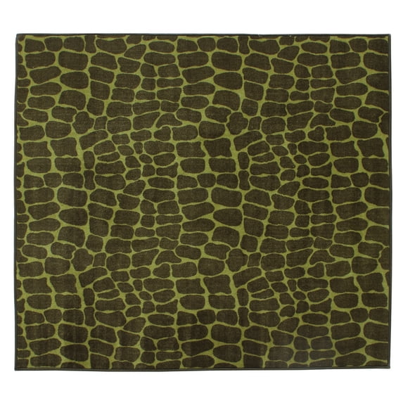 Furnish My Place Animal Print Rug - 7 ft. x 7 ft. Square, Giraffe Tree Topper, Nylon Rug for Patio, Garden, Hallway, Living Room