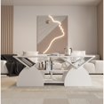 thumbnail image 2 of Modern Rectangular Coffee Table with Storage Shelves - White Engineered Wood, 2 of 10
