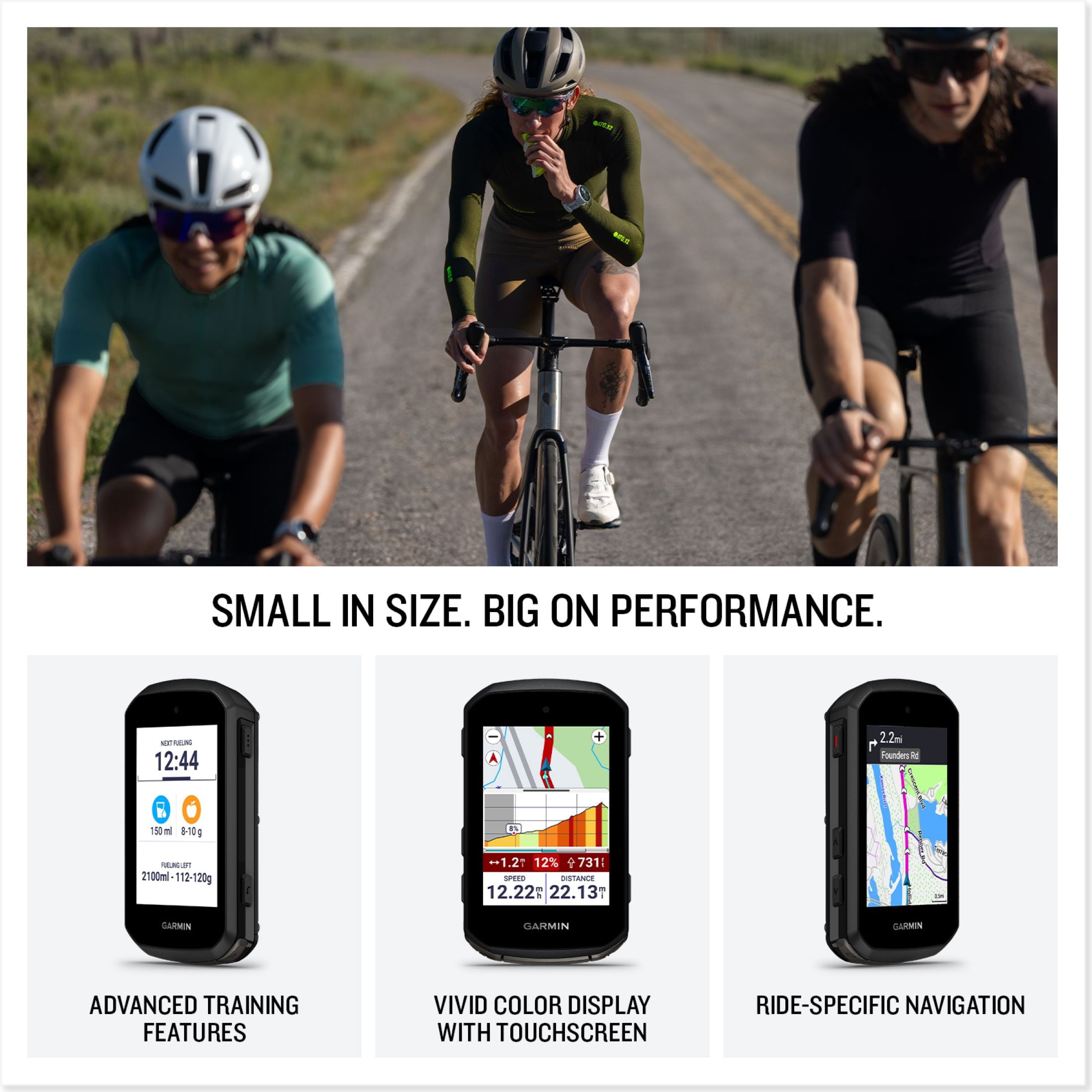 Garmin Edge 850, Compact GPS Cycling Computer, Vivid Color Touchscreen Display, Bike-Specific Mapping, Advanced Training and Performance Insights