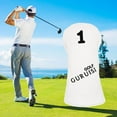 thumbnail image 3 of pitrice Golf Head Covers Driver Fairway Wood Putter Sleeve Hybrid Cover w/Number Tag White 1 37x15cm, 3 of 5