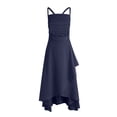 thumbnail image 6 of Kogui Flower Girl Dress Girls Sequin Dress Tween Glitter Velvet Party Prom Strap Kids Fancy Dresses Size 9-10 (Dark Blue,9-10 Years), 6 of 8