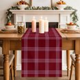 thumbnail image 2 of Red Checkered Short Table Runner 60 Inches Long, Farmhouse Buffalo Plaid Modern Cotton Linen Table Runners Dresser Scarves, Fabric Tabletop Scarf Furniture Cover for Home Dinner Party Decor 13"x60", 2 of 9