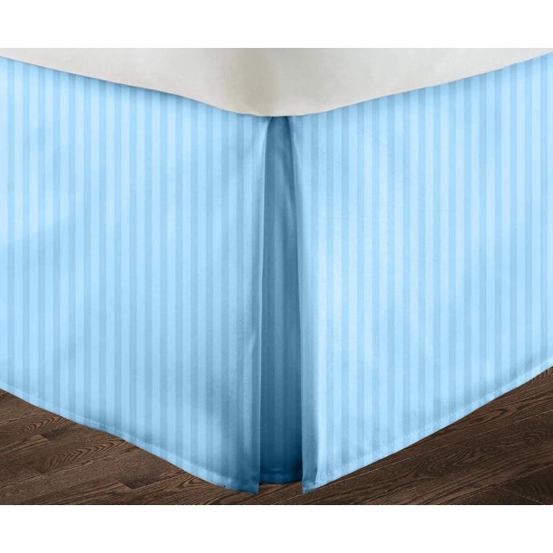 Easy Fit Box Pleated Bed Skirt, 21” Inch Tailored Drop Bed Skirt, 800