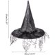 thumbnail image 1 of Sombrero de bruja vintage de Halloween para mujer, con velo de encaje transparente y estampado, ideal para fiestas y disfraces de Halloween., 1 of 5
