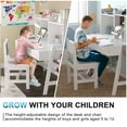 thumbnail image 2 of GDLF Kids Desk and Chair Set Adjustable Study Computer Desk Grow with Your Children Media Desk with Whiteboard for 5-12 Years Old, 2 of 7