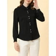 thumbnail image 5 of Allegra K Women's Contrast Color Office Bow Tie Peter Pan Collar Shirts, 5 of 6
