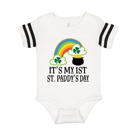 

Inktastic 1st St Paddys Day Irish Rainbow Gift Baby Boy or Baby Girl Bodysuit