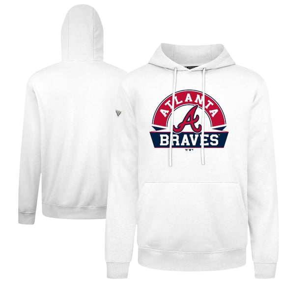 Men's Levelwear  White Atlanta Braves Podium Banner Arch Hoodie