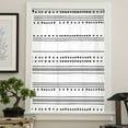 thumbnail image 4 of Boho Black White Modern Stripes Semi Sheer Curtains Drapes for Living Room, Bedroom, French Doors Window 72 Inches Long, Farmhouse Abstract Art Rod Pocket Chiffon Curtain Drapery Voile Drape Panel, 4 of 6