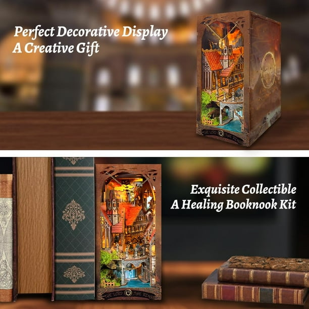 Strucwood Book Nook Kit With LED Light - 3D Wooden Puzzles for