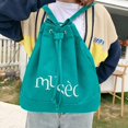 thumbnail image 2 of IELGY backpack women's Korean version of the letters casual fashion canvas lazy wind simple large capacity drawstring bucket bag, 2 of 2
