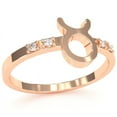 thumbnail image 2 of Taurus Zodiac Sign Diamond Ring In Solid 14k Rose Gold, 2 of 6