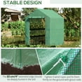 thumbnail image 4 of Outsunny 7' x 5' x 6.5' Walk-in Greenhouse, PE Cover, 2-Tier Shelves, Steel Frame Hot house, Roll-Up Zipper Door for Flowers, Vegetables, Saplings, Tropical Plants, Green, 4 of 9