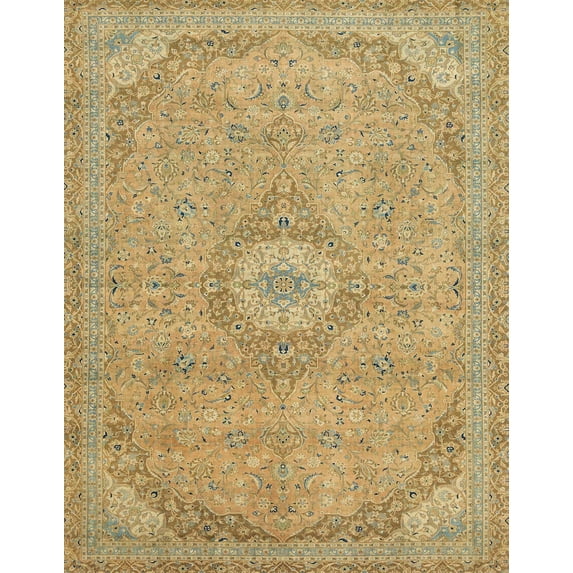 Ahgly Company Machine Washable Indoor Rectangle Abstract Metallic Gold Area Rugs, 6' x 9'
