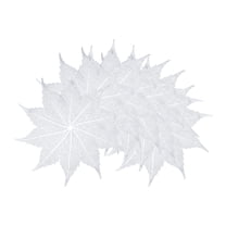 Unique Bargains Set of 6 Washable Farmhouse Leaf Shape Placemats Indoor Silver