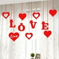thumbnail image 2 of 11 Pcs Valentine's Day Party Decors Felt Hanging LOVE Heart Decorations (Red), 2 of 7