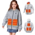 thumbnail image 2 of Jinhomg Heated Hoodie for Boys Girls Full-Zip Sweatshirts Jackets Hooded USB Electric Heating Coat with 5 Heating Zones (Battery Not Included), 2 of 6