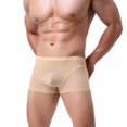 thumbnail image 5 of khonts,Men's Sexy Boxer Briefs See Through Underwear Sheer Mesh Low Rise Underpants Khaki L, 5 of 6