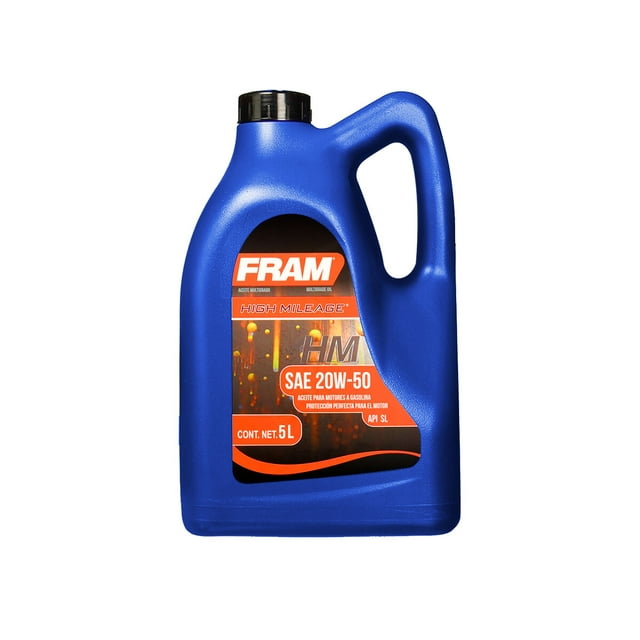 Aceite de Motor FRAM Alto Kilometraje 20W50 5 Litros