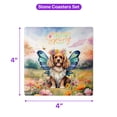 thumbnail image 5 of Welcome Spring Fairy Cavalier King Charles Spaniel in Flower Meadow Set of 4 Stone Coasters Dog Lover Gifts 4x4in Absorbent Soapstone Coaster - 13002, 5 of 5