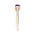 thumbnail image 3 of ANGARA Natural 0.45 Ct. Amethyst with Diamond Classic Ring in 14K Rose Gold for Women (Ring Size: 8), 3 of 9