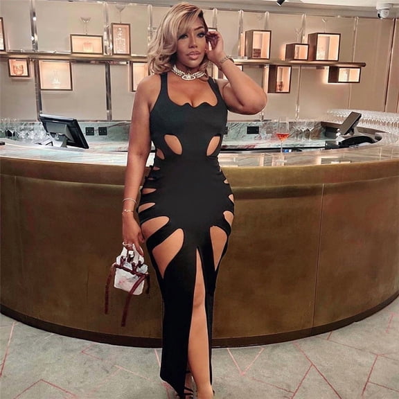 Women's Cutout Bodycon Maxi Evening Dress