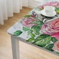 thumbnail image 4 of HAOXIT  Pink Square Tablecloth, Floral Square Tablecloth, Pink Flowers Print Table Cloth, Spring Summer Waterproof Wrinkle Free Tablecloth for Square Tables 36*36, 4 of 7