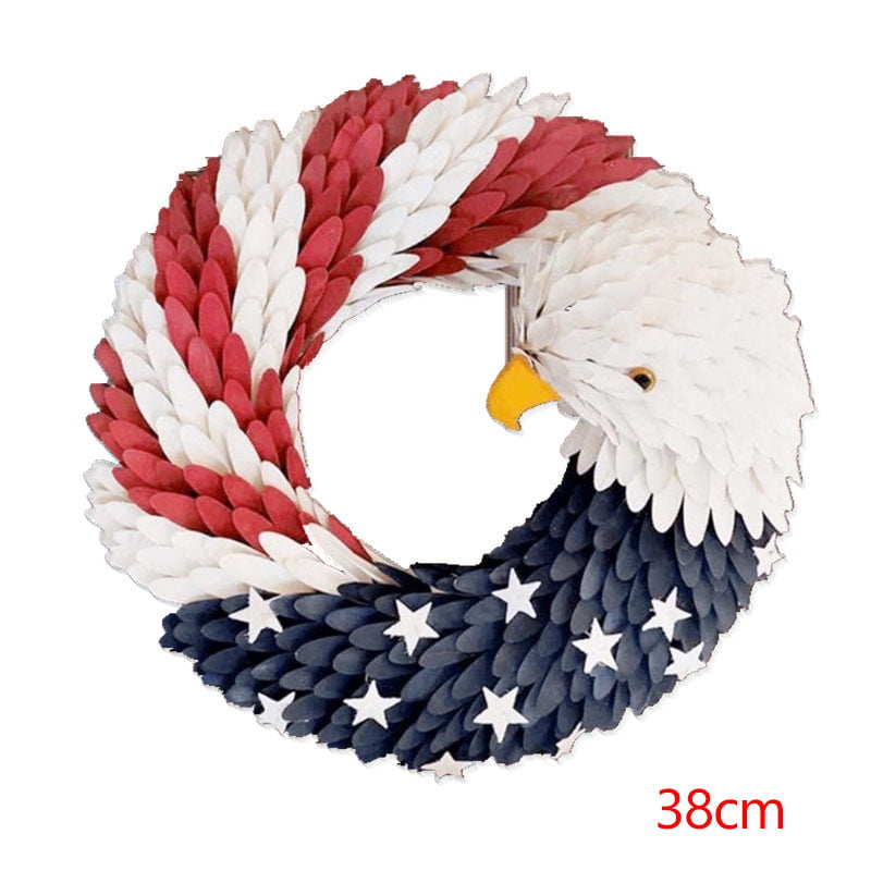 Patriotic Wreath For Front Decor Door Home M0R3 American Eagle Wreath 