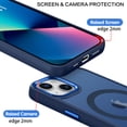 thumbnail image 4 of DOMAVER Magnetic iPhone 13 Case / iPhone 14 Case (6.1") - Slim Matte Translucent Cover | MagSafe Compatible | Shockproof Protective | Navy Blue, 4 of 9