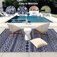 thumbnail image 4 of EastVita 6 X 9 ft Plastic Black Blue White Rectangular Beach Front Porches Patio Picnic RV Camping Garage Bohemia Area Rug, 4 of 8