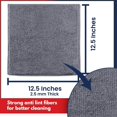 thumbnail image 2 of Microfiber Cleaning Cloth Grey 12-Pack, 12.5"x12.5" Ultra Absorbent, 1200 Washes, 2 of 2