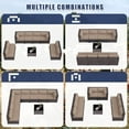 thumbnail image 2 of Kullavik Patio Furniture Set 9-Pieces Outdoor Furniture for Backyard Wicker Sectional Sofa Set, Rattan Patio Conversation Set with Thickened Cushions and Glass Coffee Table, Sand, 2 of 8