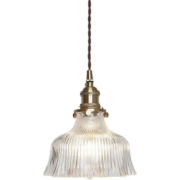 Mini Japanese Style Clear Glass Pendant Lighting for Kitchen Sink, Small Simple Farmhouse Pendant Light Fixture for Over Table, Modern Rustic Pendant Light, Vintage Pendant Lamp for Kitchen Island