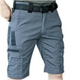 thumbnail image 2 of Men's Shorts Pants Pocket Water Ripstop Hiking Pants Lightweight Cargo Fishing Military Shorts Mens Cargo Shorts Gray XL, 2 of 4