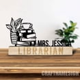 thumbnail image 5 of Craftnamesign Custom Wooden Librarian Desk Name Plate, Library Metal Nameplate, Desk Nameplate, 5 of 5