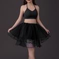 thumbnail image 5 of Miluxas Women Summer Mini Skirts Multi-Layer High Waist Solid Color Mini Skirt with Ruffled Black, 5 of 5