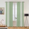thumbnail image 2 of Sage Green Kitchen Curtains 84 Inch Length, Farmhouse Sage Green White Striped Grommet Top Bedroom Living Room Curtains, Light Filtering Cafe Curtain Drapes 2 Panels Set 84''x84'', 2 of 9