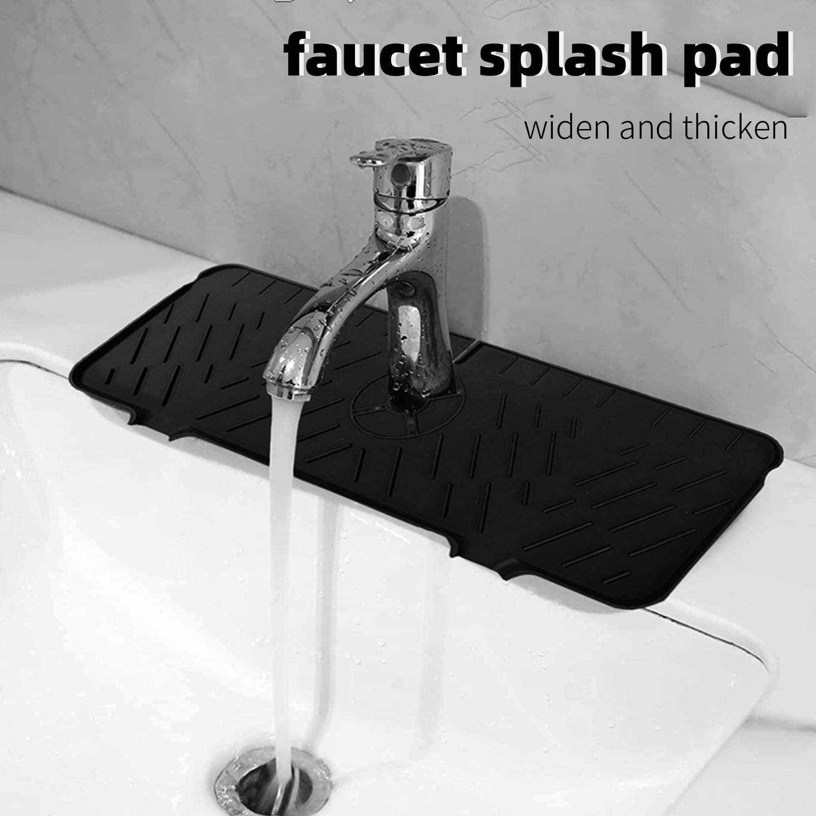 Silicone Faucet Water Draining Pad New Extended Kitchen Wash Basin  Splash-Proof Thickened Drying Mat