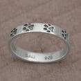 thumbnail image 2 of NOVICA Artisan Handmade Sterling Silver Band Ring Paw Print Motif from Bali Indonesia Animal Themed Modern Dog [band Width 4 mm W] ' Paw Prints', 2 of 9
