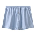 thumbnail image 2 of WIZUTIZ Mens Striped Underwear Boxers Comfort Cotton Button Fly Pajamas Sleep Shorts, 2 of 3