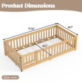 thumbnail image 3 of UHOMEPRO Twin Size Montessori Floor Bed with Door, Safety Guardrails & 7 Removable Slats, Low Profile Wood Floor Bed Frame for Kids, No Box Spring Needed, Natural, 3 of 10