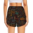 thumbnail image 2 of Lsque Polynesian Turtles Printed Women's Running Shorts with Liner Pockets,Elastic Quick Dry Workout Athletic Gym Yoga Shorts,Womens High Waist Shorts-Small, 2 of 9