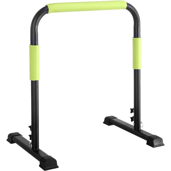 Handrails for Walking Pad, Compatible with 24.4 Inch Wide Treadmills, Adjustable Height 43.3" Max, Parallettes Bar with Non-Slip Base, Tool-Free Assembly, Sturdy Support Green