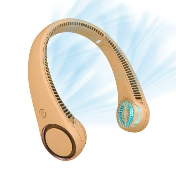 CIVPOWER Ventilador de cuello: Ventilador portátil sin aspas recargable con refrigeración personal para el cuello, manos libres, 3 velocidades, batería de 4000 mAh, diseño de auriculares portátiles op