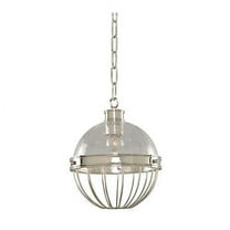 Kalco Lighting Montauk 9" Modern Glass Pendant in Polished Nickel