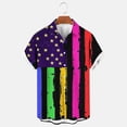 thumbnail image 4 of Mardi Gras Outfit for Men Button Down Short Sleeve Shirts Feathers Graphic Tee Funny Novelty Shirts Casual Collared Blouses, 4 of 6