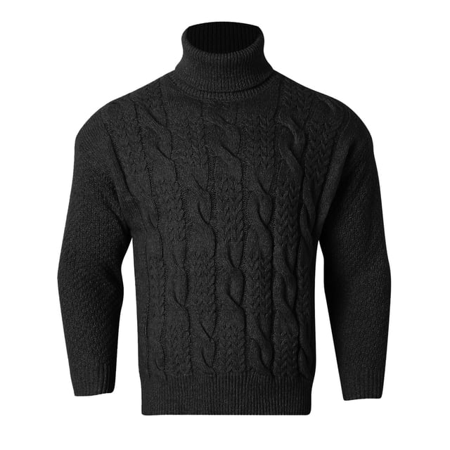 Chandail Col Roulé Décontracté pour Hommes Tricot Chaud Confortable Doux Mode Hiver