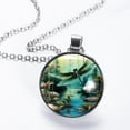 thumbnail image 2 of Dragonfly Elegant Glass Design Circular Pendant Necklace - Stylish Statement Necklaces, 2 of 5